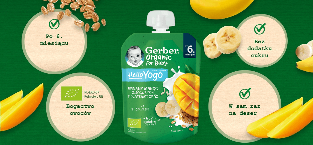 Gerber Organic Banany Mango Z Jogurtem I Płatkami Zbóż - 2