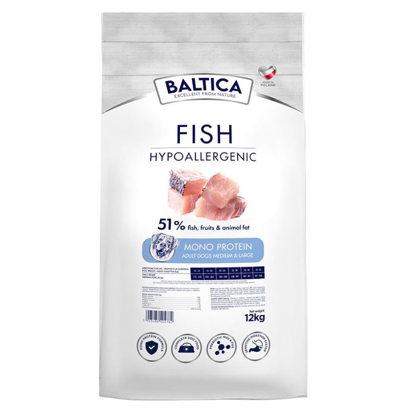 Karma Baltica Fish Hypoallergenic z rybami oceanicznymi i ryżem 12kg