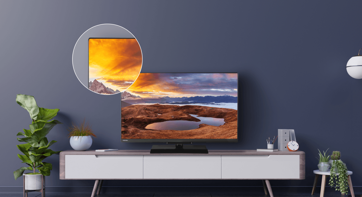 Toshiba 32LV3E63DG - bezramkowy design