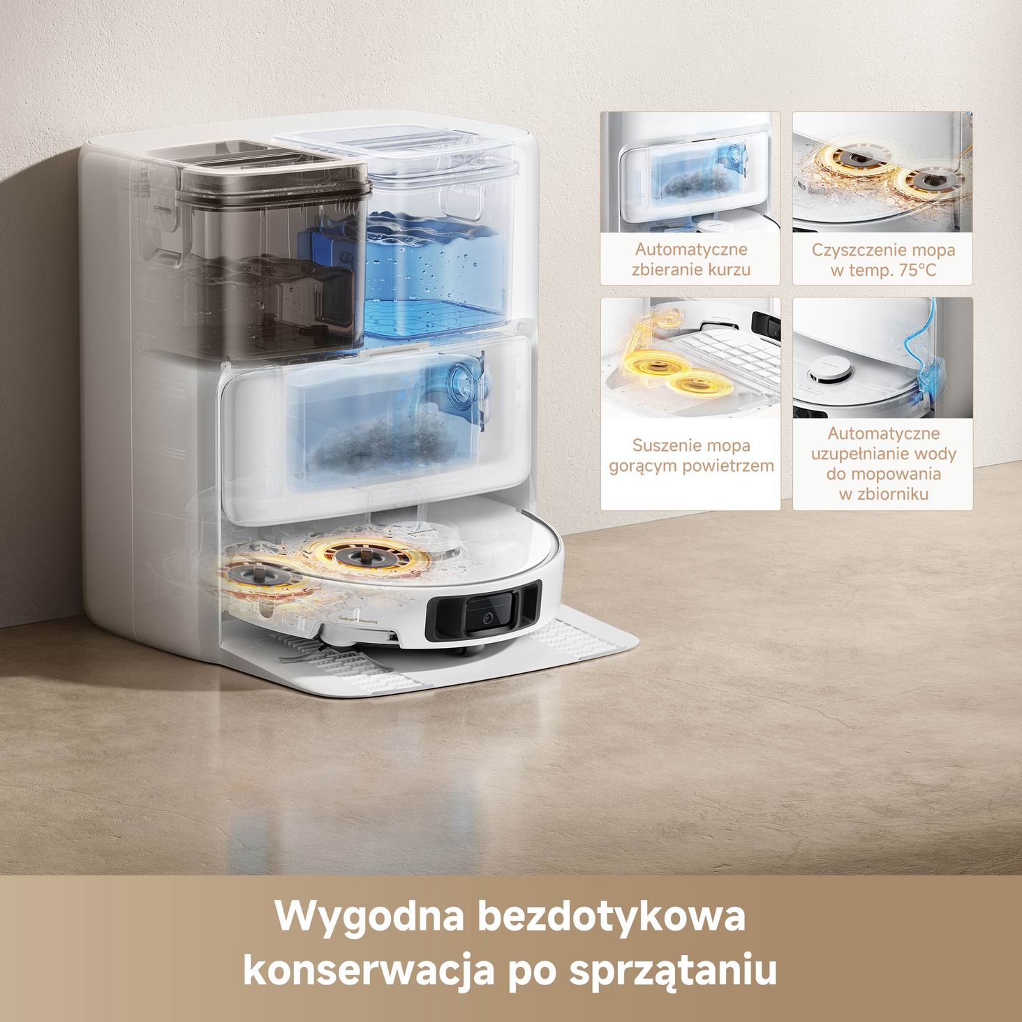 Mova P50 Pro - automatyczne opróżnianie