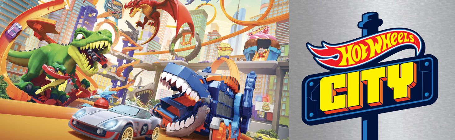 Hot Wheels Zakręcony tor Remiza T-rexa