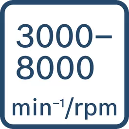 Prędkość obrotowa 3 000 – 8 000 min–1