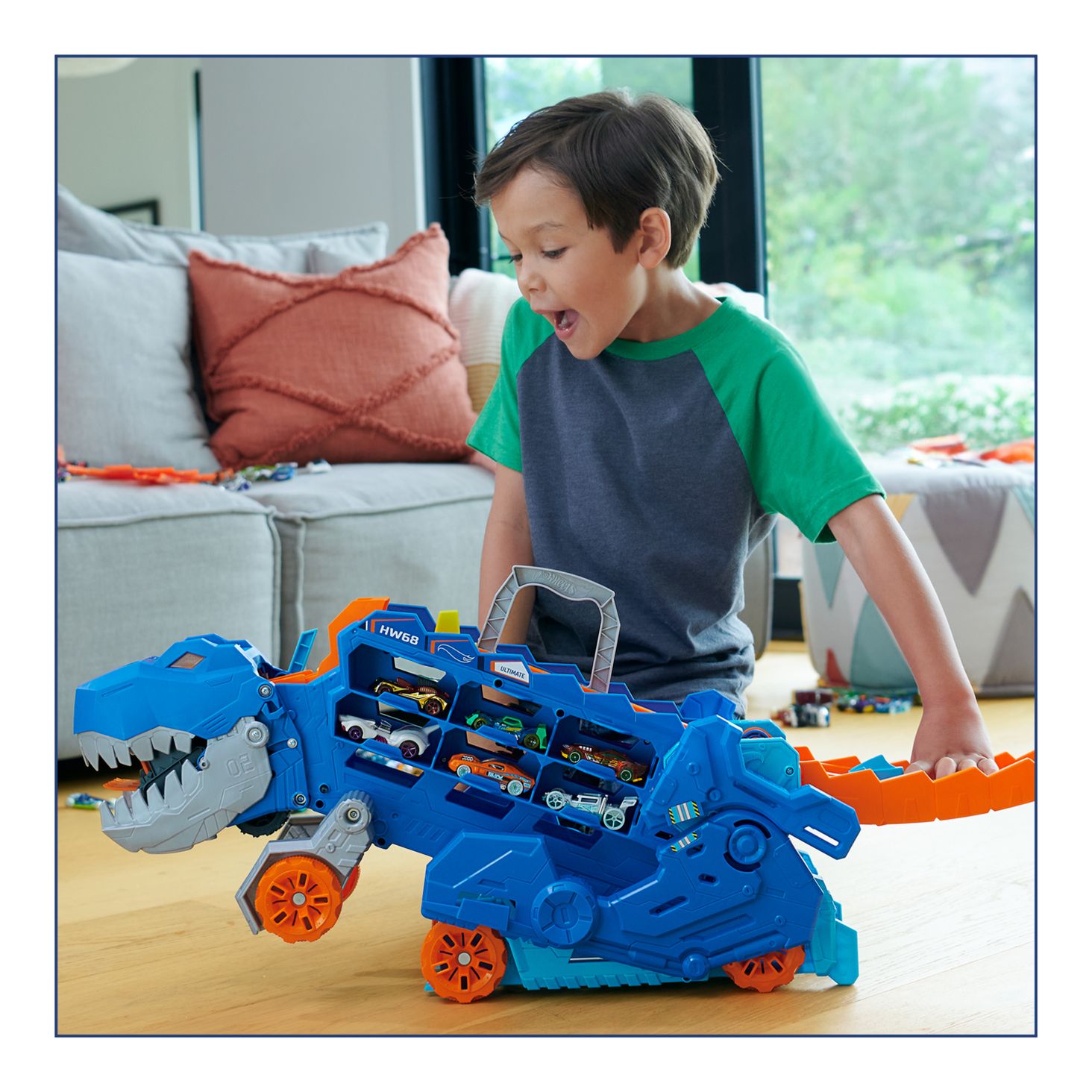 Hot Wheels T-Rex Mega Transporter Zestaw 5