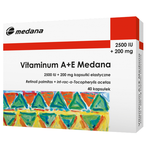 Vitaminum A + E (2500j.m + 200mg) 40 kaps. opakowanie