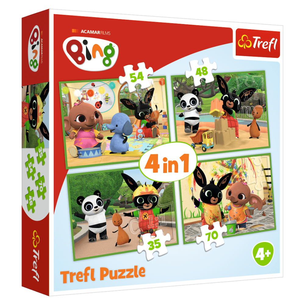 Trefl Puzzle 4w1 Wesoły Dzień Binga 34335