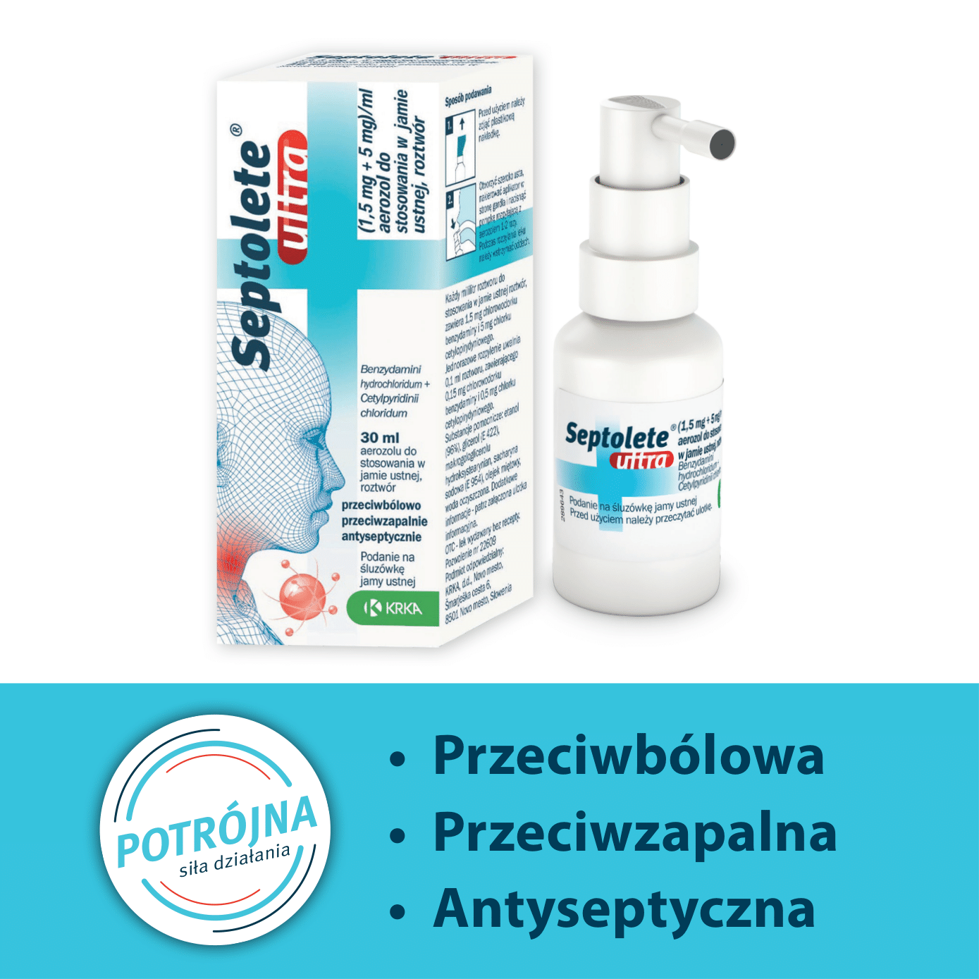 Septolete Ultra Aerozol do stosowania w jamie ustnej