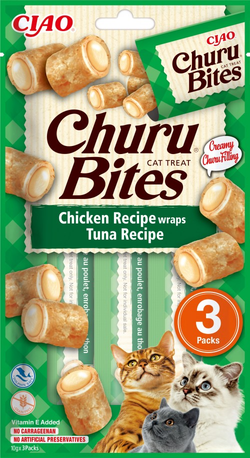 Inaba Churu Cat Bites Kurczak z tuńczykiem 3x10g