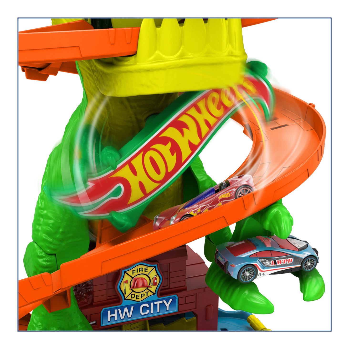 Hot Wheels Zakręcony tor Remiza T-rexa 5