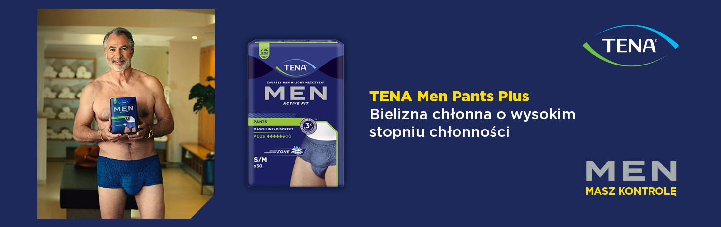 TENA Men Pants Plus Blue banner