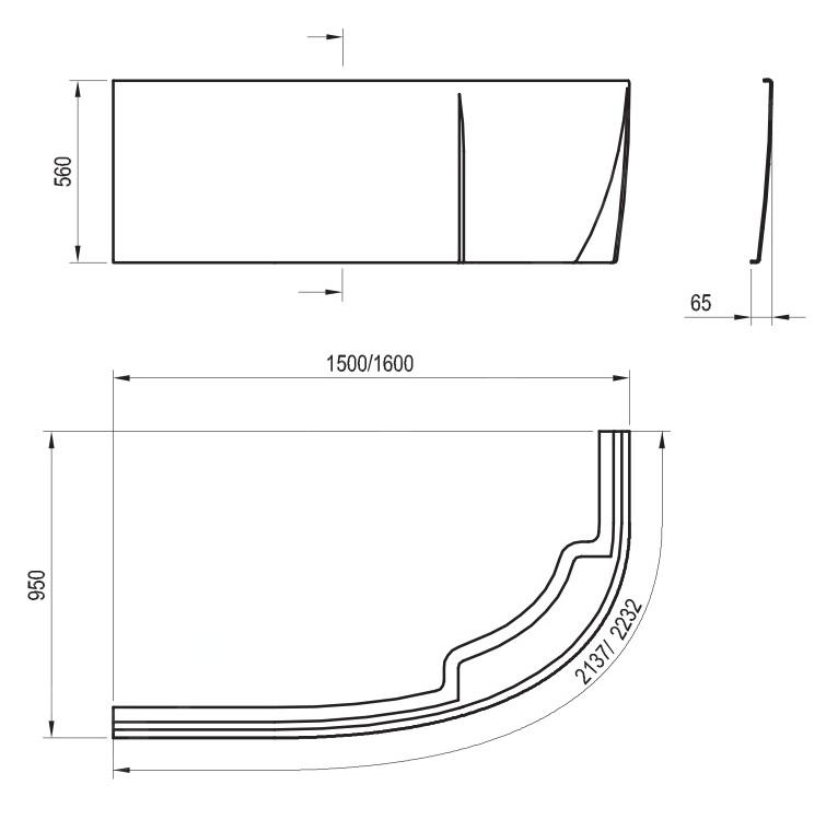 Ravak Rosa 95 prawy 150 Cz56100A00 2