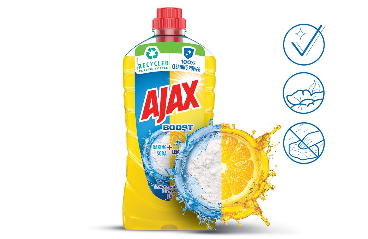 Ajax Boost Soda Oczyszczona i Cytryna 1L
