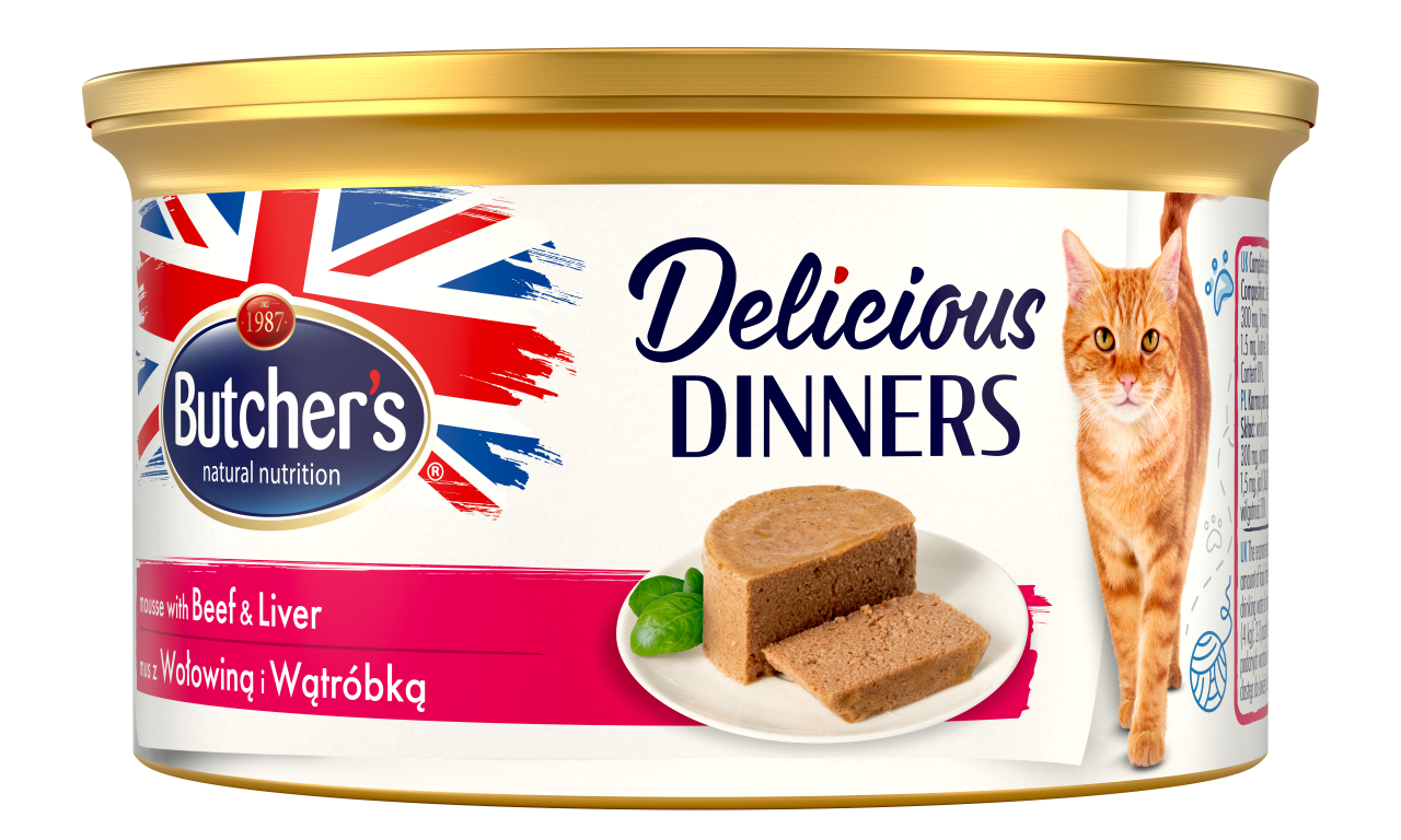 Butcher's Delicious Dinners Cat z wołowiną i wątróbką