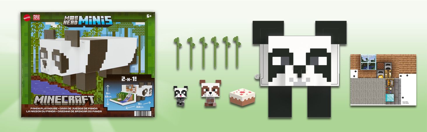 Mattel Minecraft Głowy Mobów Domek zabaw pandy 2
