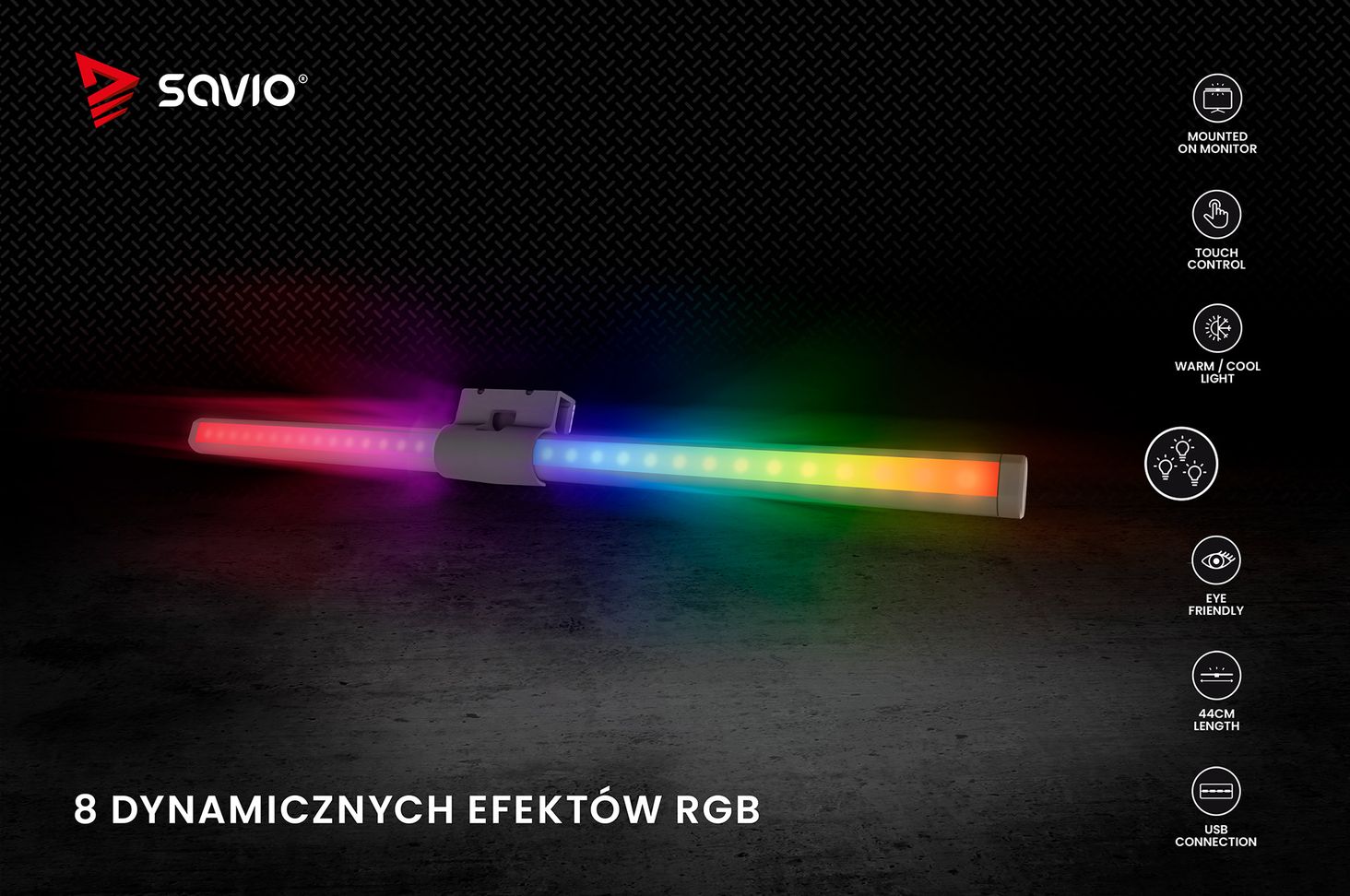 Oświetlenie RGB dodatkowa zaleta lightbara LB-01