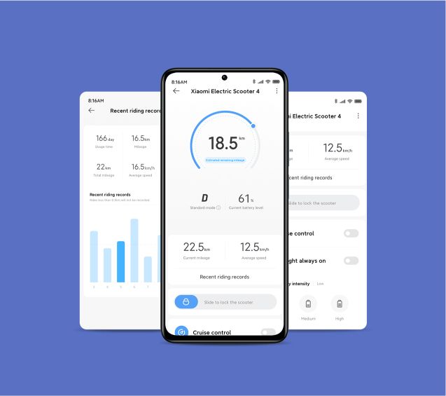 Xiaomi Electric Scooter 4 Ulepszony interfejs