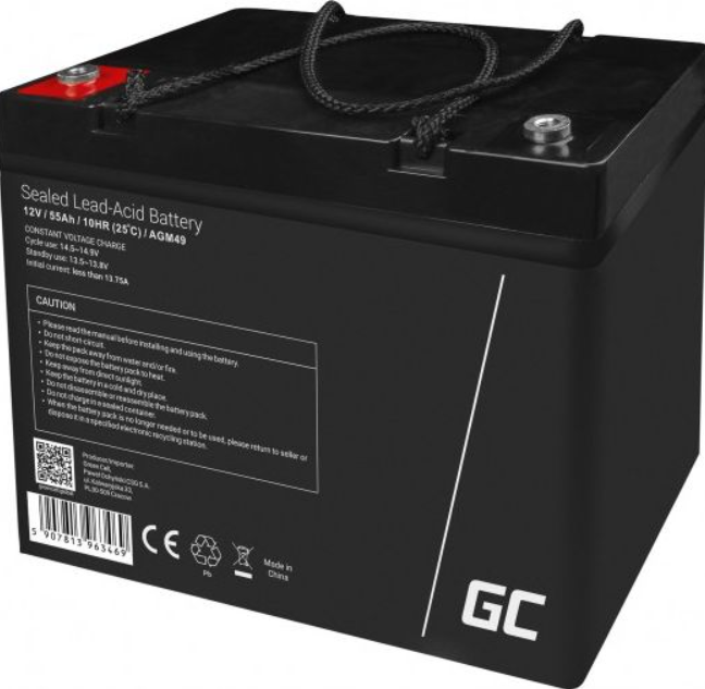 GREEN CELL AKUMULATOR BEZOBSŁUGOWY AGM VRLA 12V 55AH