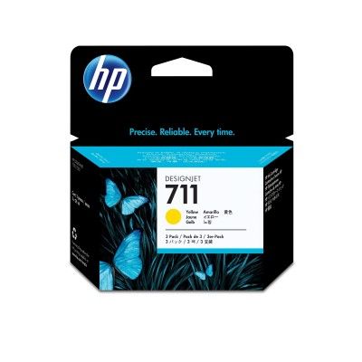 HP 711 3-pack Żółty - 1