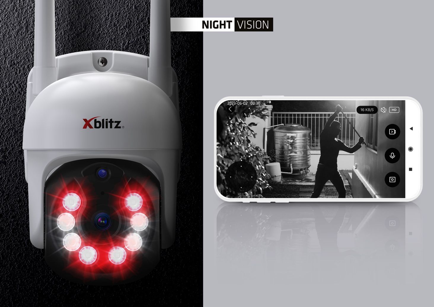 Xblitz Armor 400 - tryb nocny
