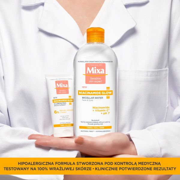 Mixa Niacinamide Glow Rozświetlający Krem Nawilżający