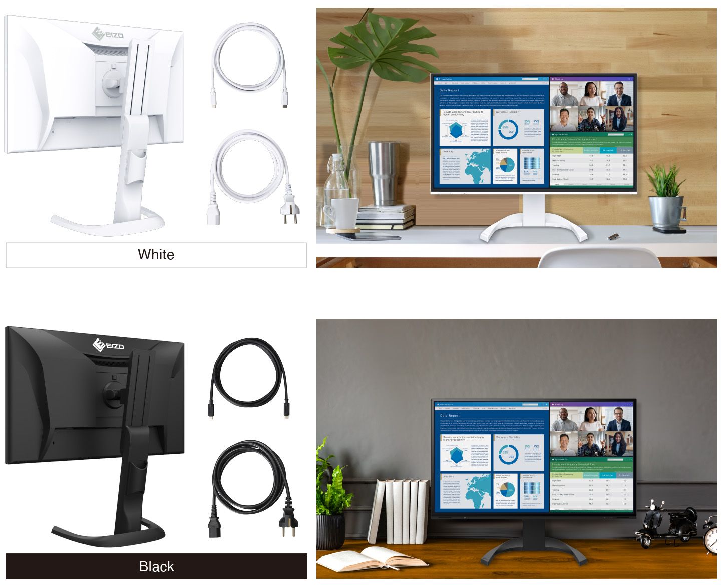 EIZO FlexScan EV2740X dwa warianty kolorystyczne