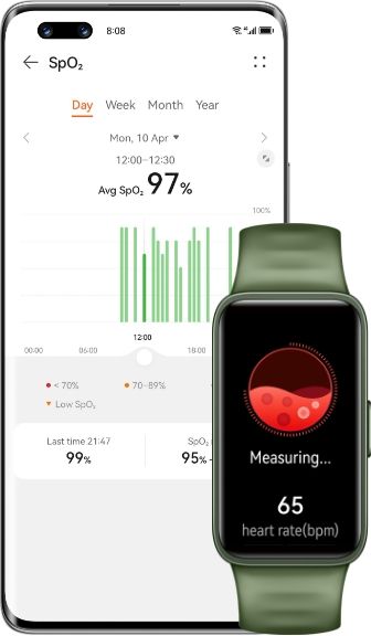 HUAWEI Band 8 - HUAWEI TruSeen™ 5.0 - pomiar SpO2