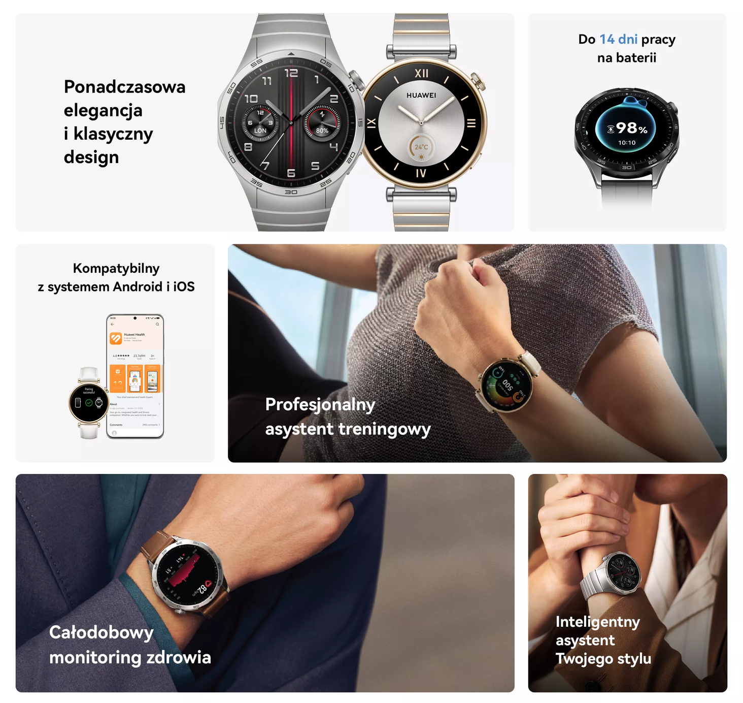 HUAWEI WATCH GT 4 46mm Active Czarny