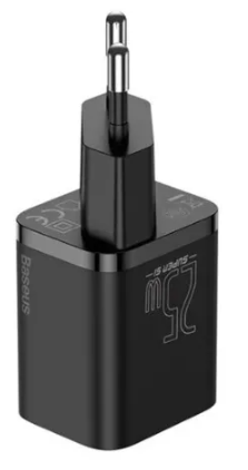 Baseus Sieciowa USB-C PD 25W + kabel USB Czarny (2678) - 2
