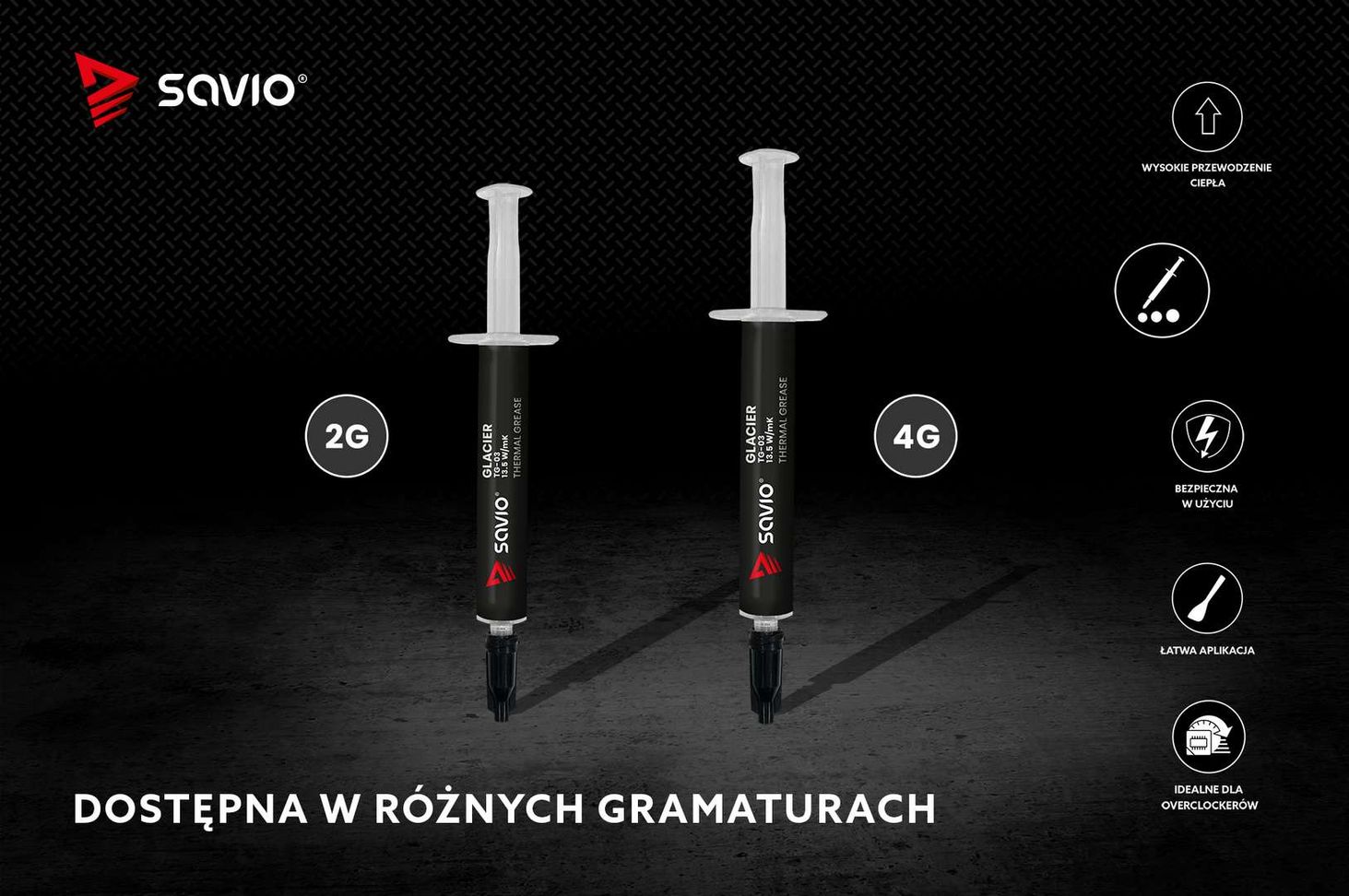 Savio Pasta termoprzewodząca Glacier 13,5W/m-K 4g (TG-03)