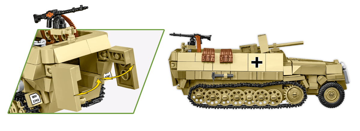 COBI Half-Track Sd.Kfz. 251/10 ruchome elementy