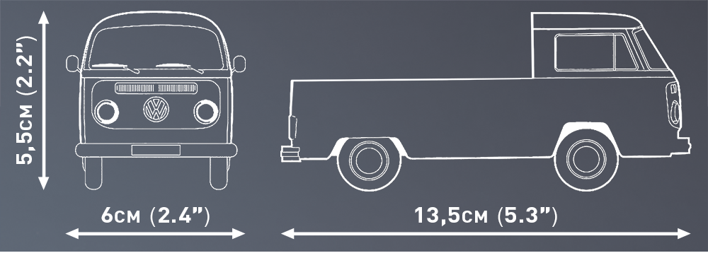 COBI Volkswagen T2a Pritschenwagen wymiary