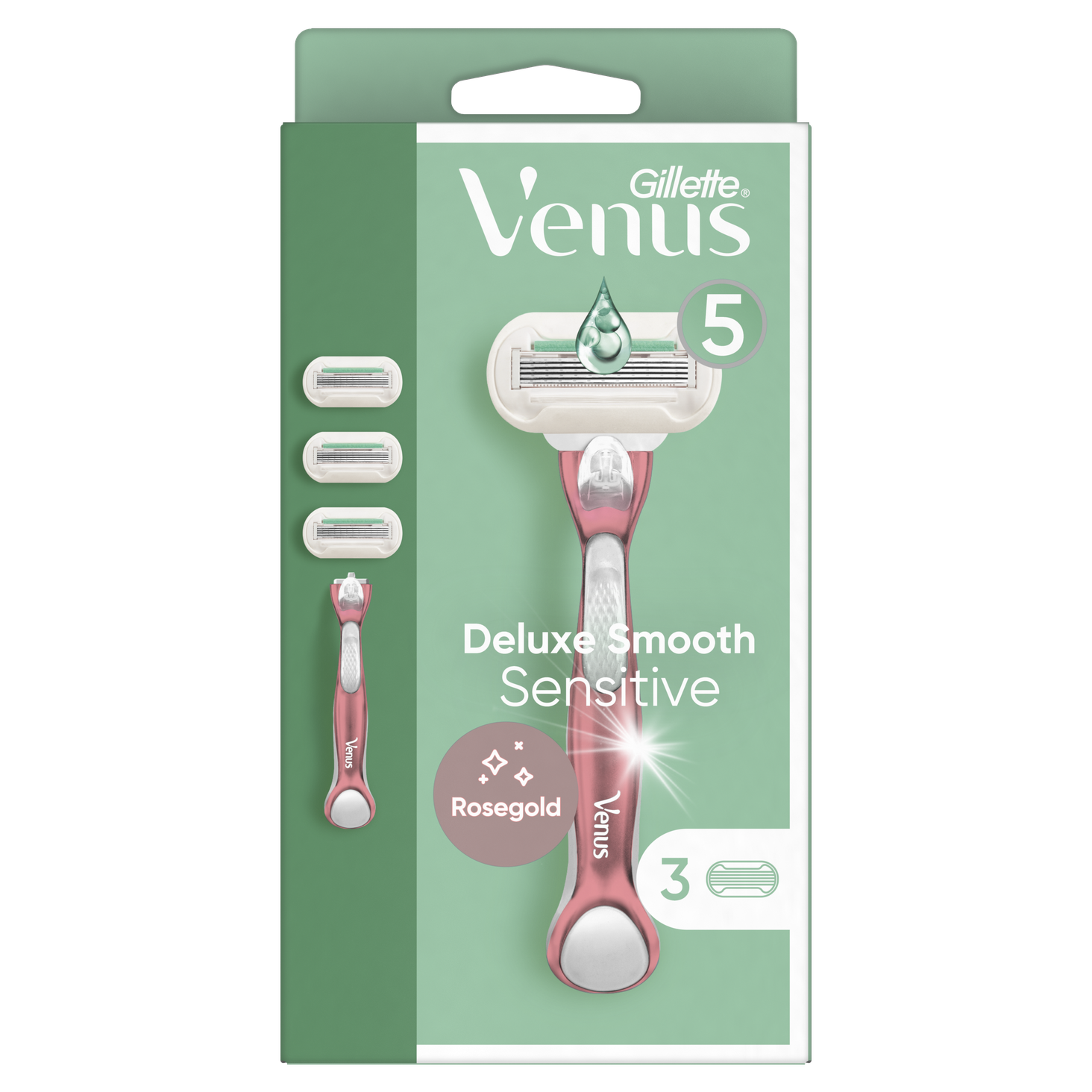 Gillette Venus Deluxe Smooth Sensitive RoseGold + 3 ostrza