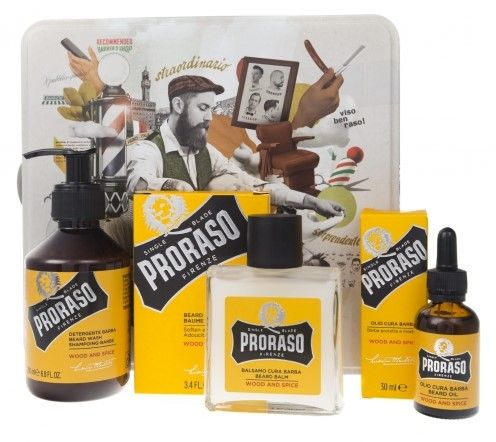 PRORASO KIT Zestaw do Pielęgnacji Brody WOOD & SPPICE