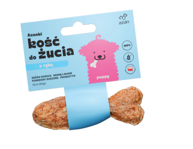 Azanki Kość do żucia ze skórą dorsza PUPPY