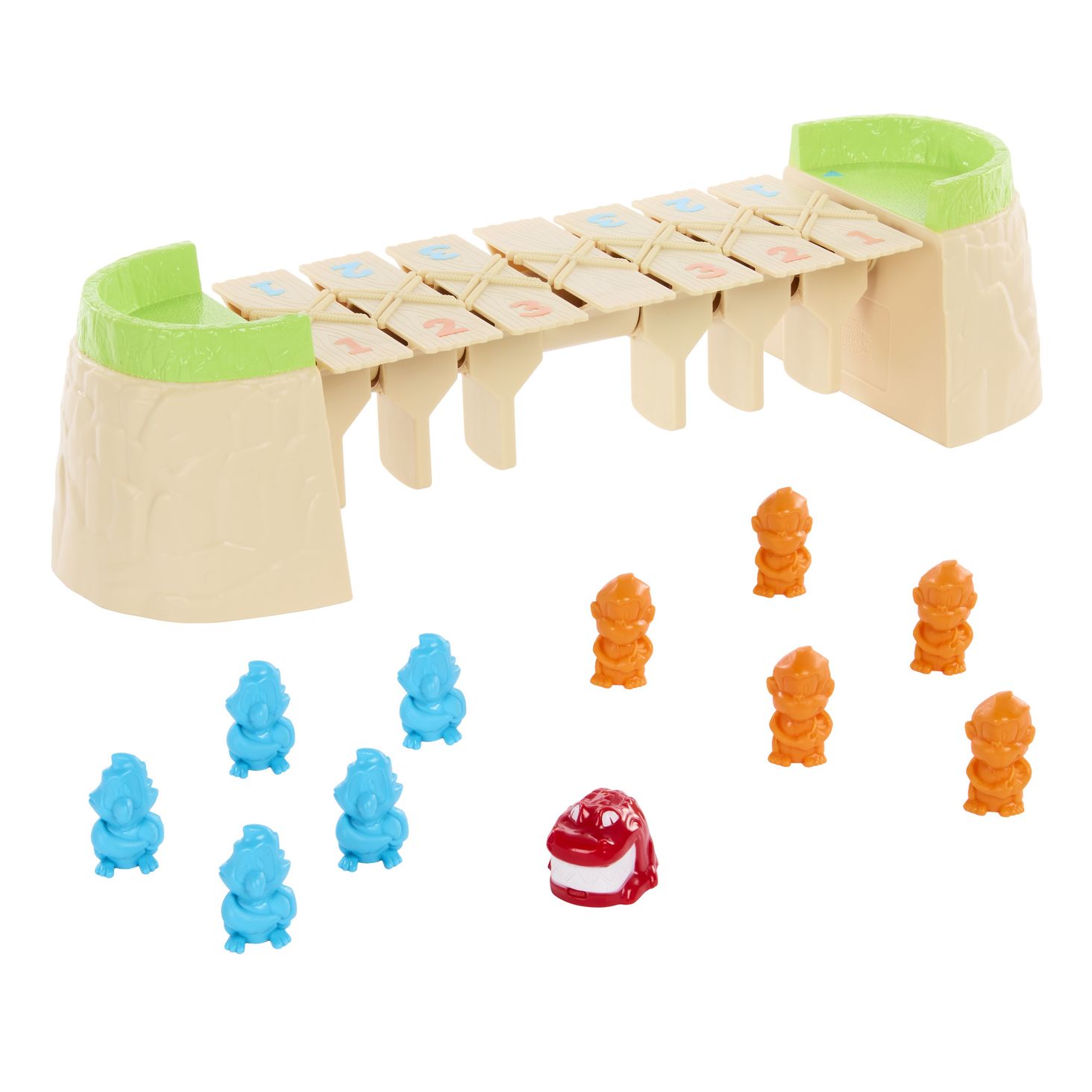 Mattel Pionki mają kształt kolorowych małpek i papużek.