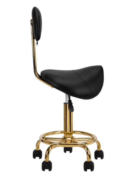 Activeshop Taboret Kosmetyczny 6001G Złoto Czarny