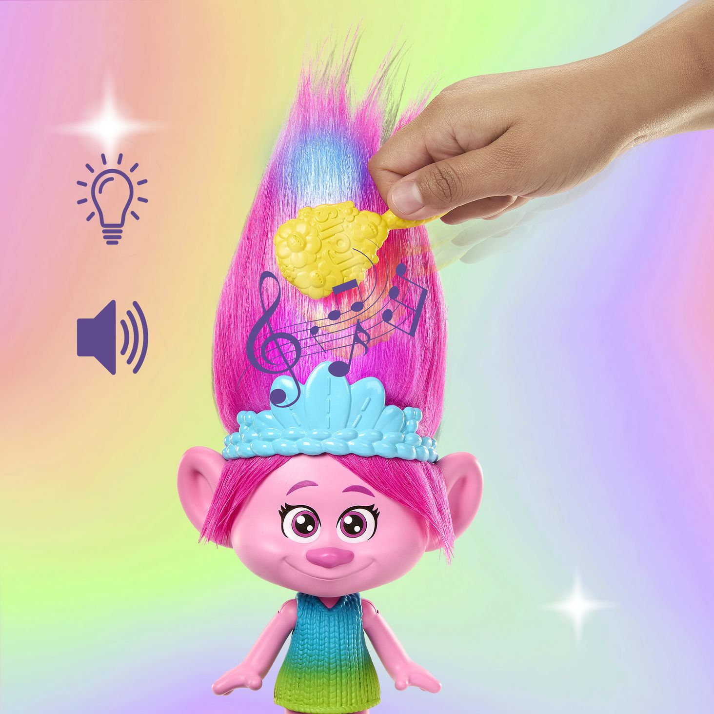 Mattel Trolls Poppy Lalka światła i dźwięki 3