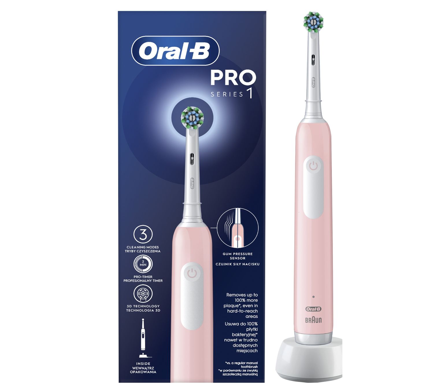 Oral-B Pro Series 1 Pink Cross Action_1