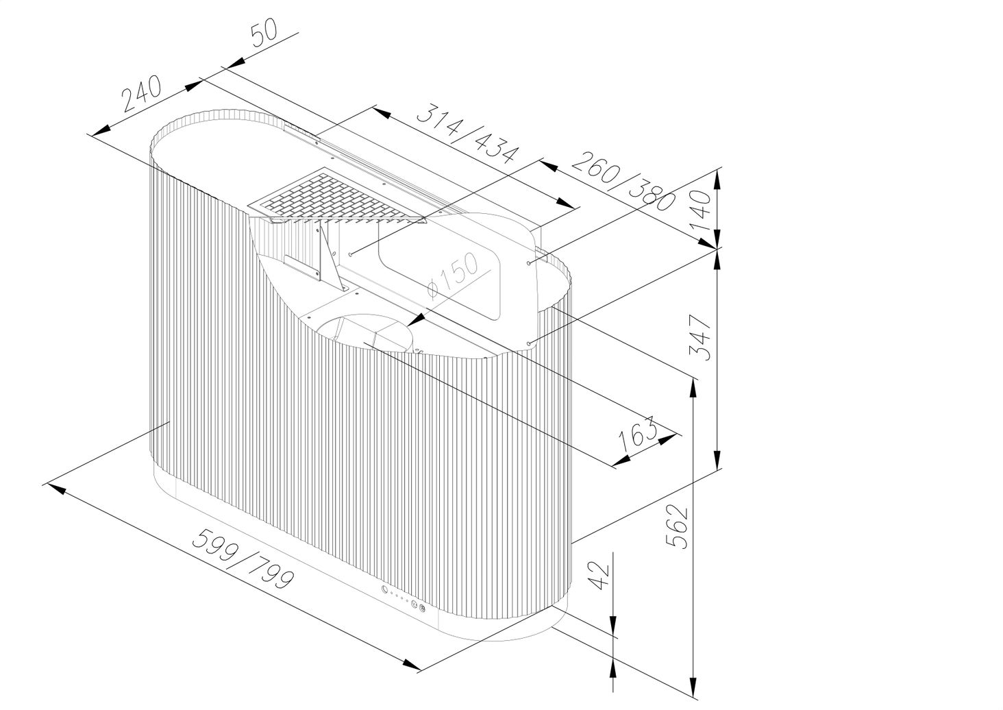 Ciarko Design Mono - wymiary