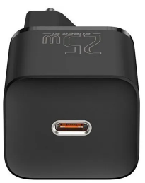 Baseus Sieciowa USB-C PD 25W + kabel USB Czarny (2678) - 4