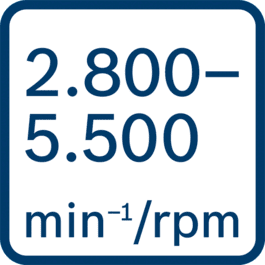 Prędkość obrotowa bez obciążenia 2.800 – 5.500 min-1