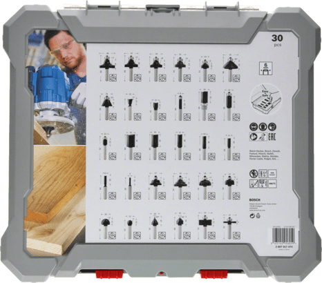 Bosch Mieszany zestaw frezów 30szt. - 2