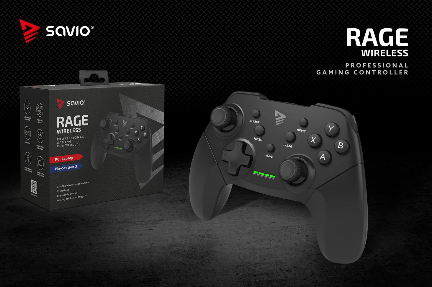 Savio Rage Wireless Czarny