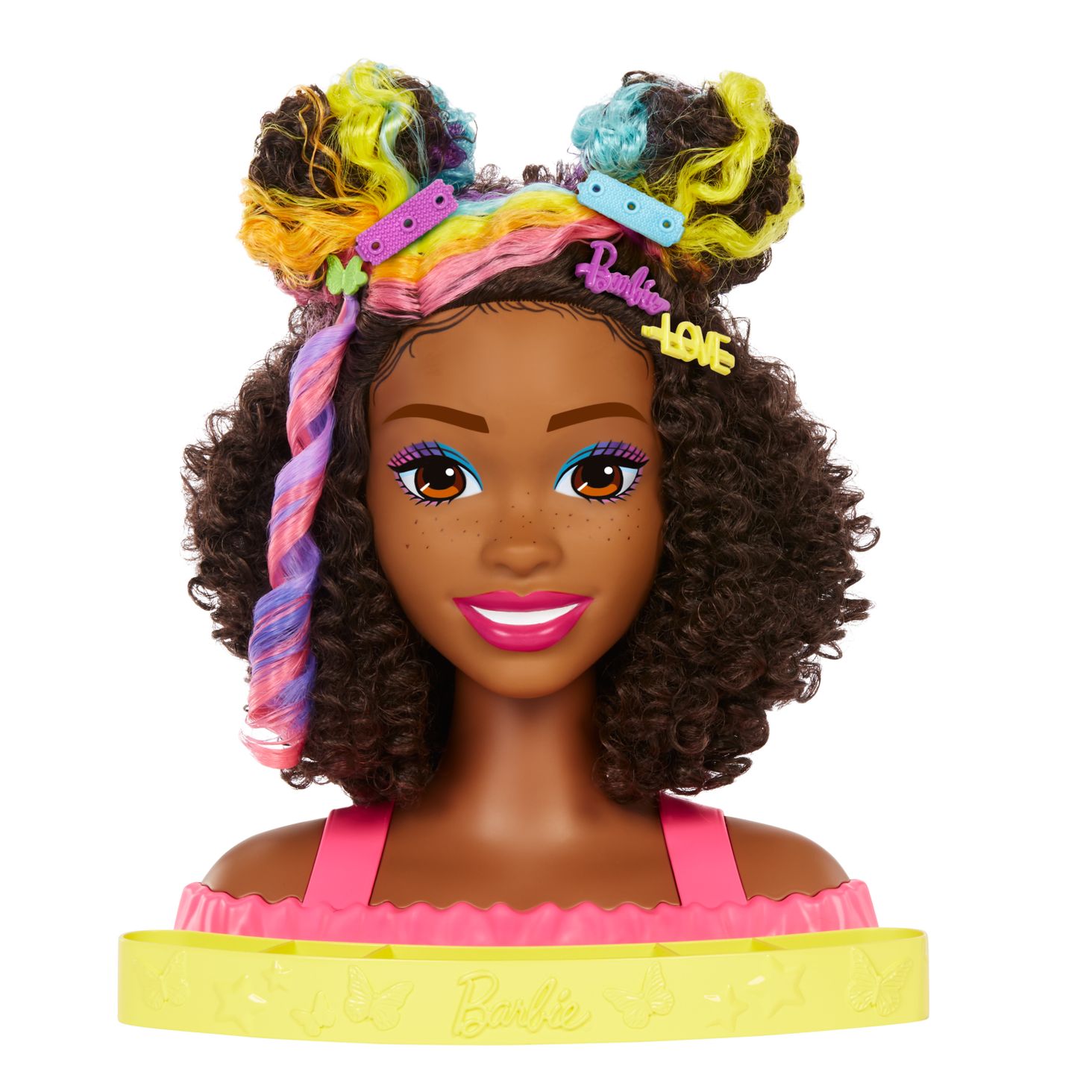 Barbie Głowa do stylizacji Neonowa tęcza Kręcone włosy 2