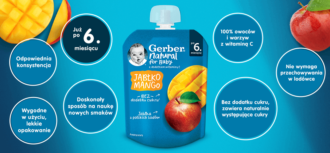 Gerber Deserek Jabłko mango - 3