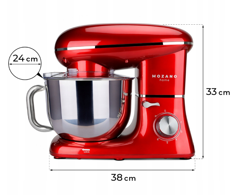 Mozano Kitchen Assistent 1400W Czerwony
