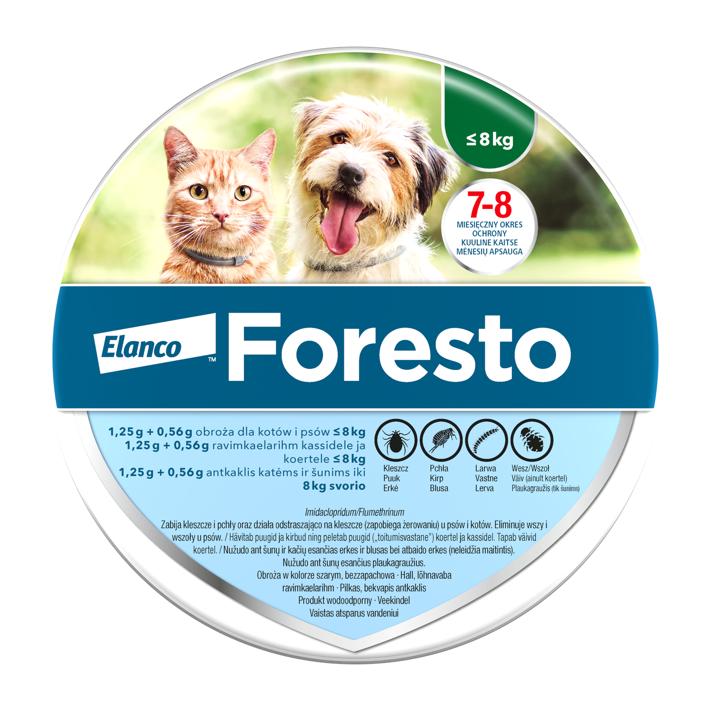 Elanco Obroża FORESTO dla małych psów i kotów poniżej 8kg