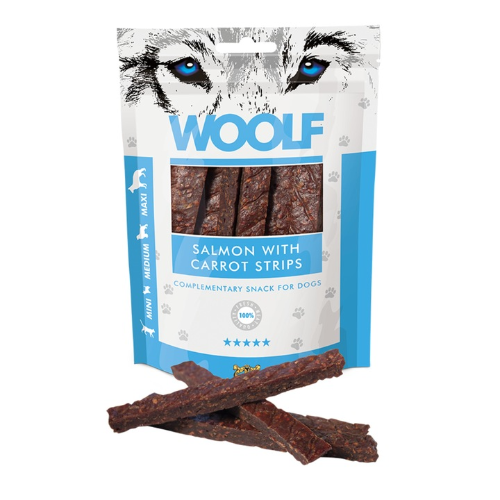 Woolf Salmon With Carrot Strips 100G produkt