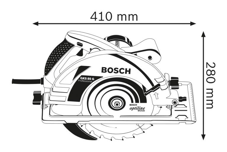 Bosch GKS 85 G Professional wymiary