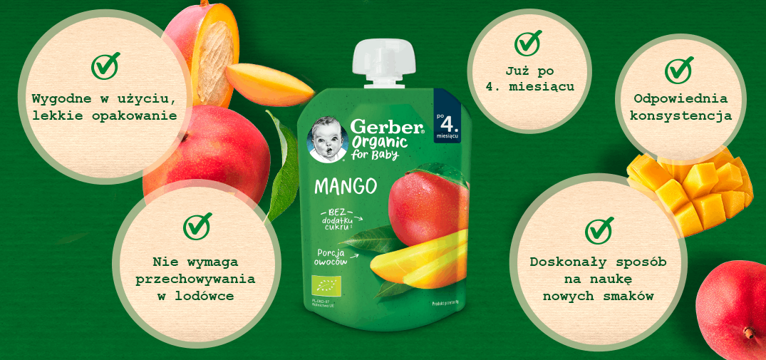 Gerber Organic Deserek W Tubce Mango - 2