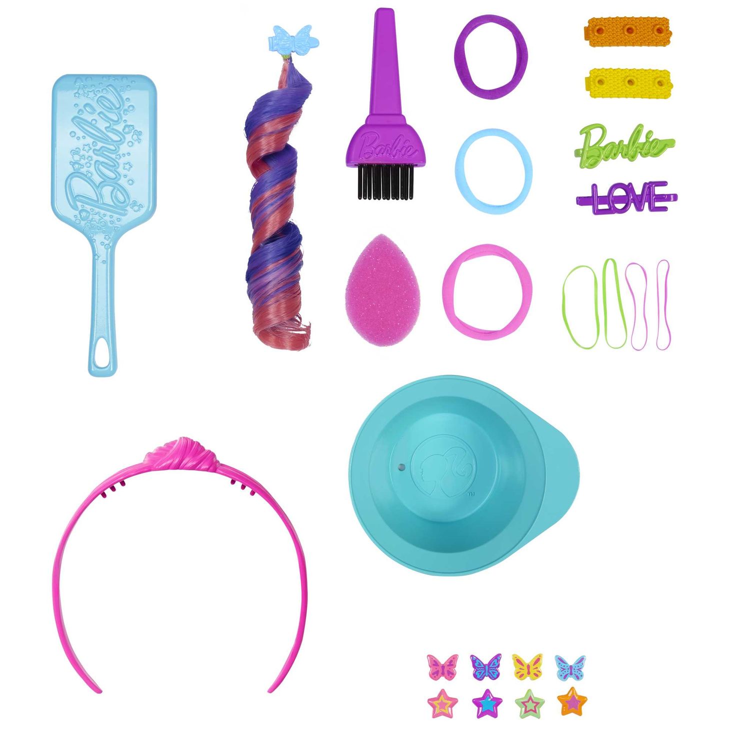 Barbie® Głowa do stylizacji Neonowa tęcza Brązowe włosy 3